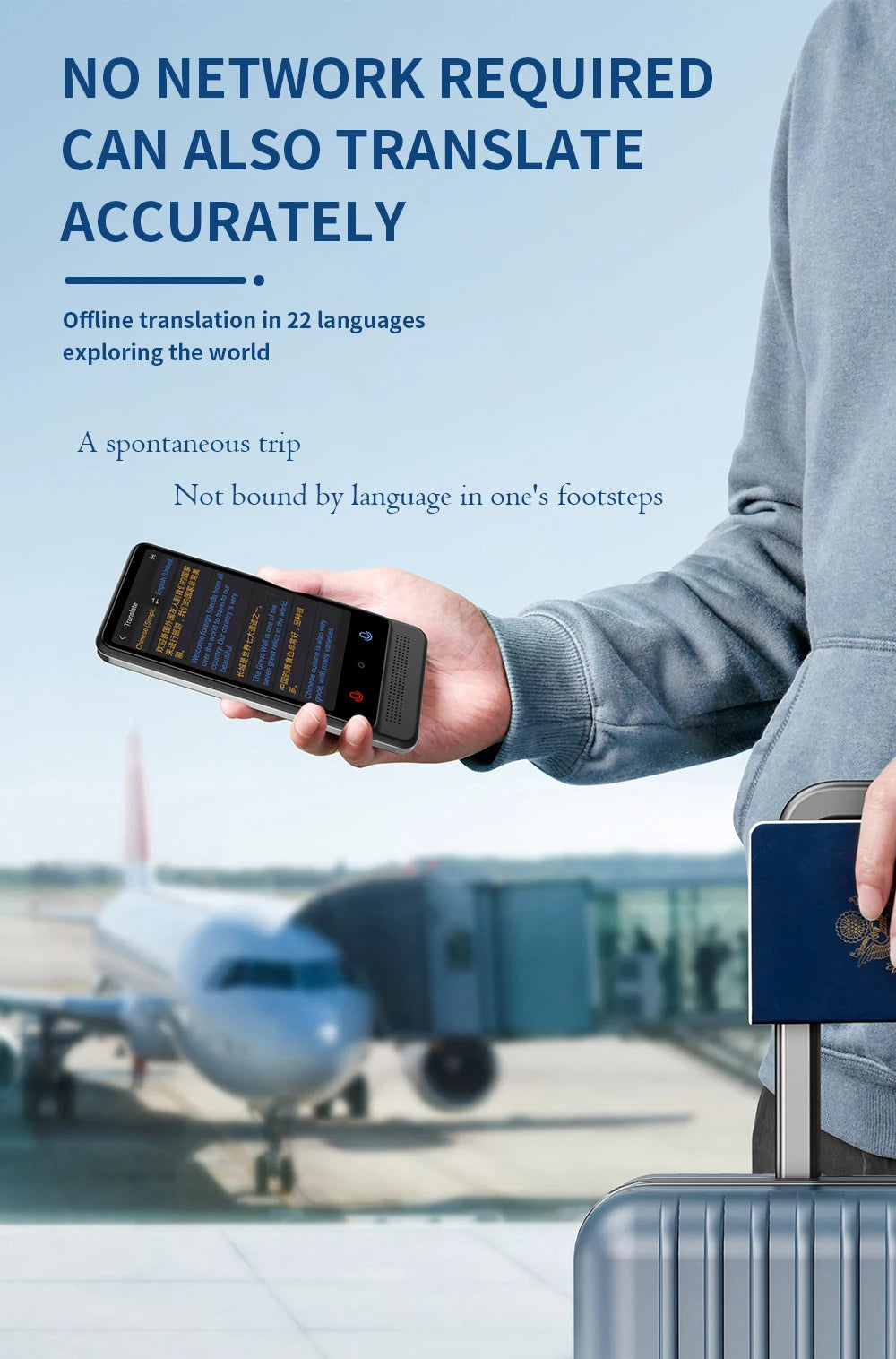 Smart AI Voice Translator Device – 138 Languages Offline & Online