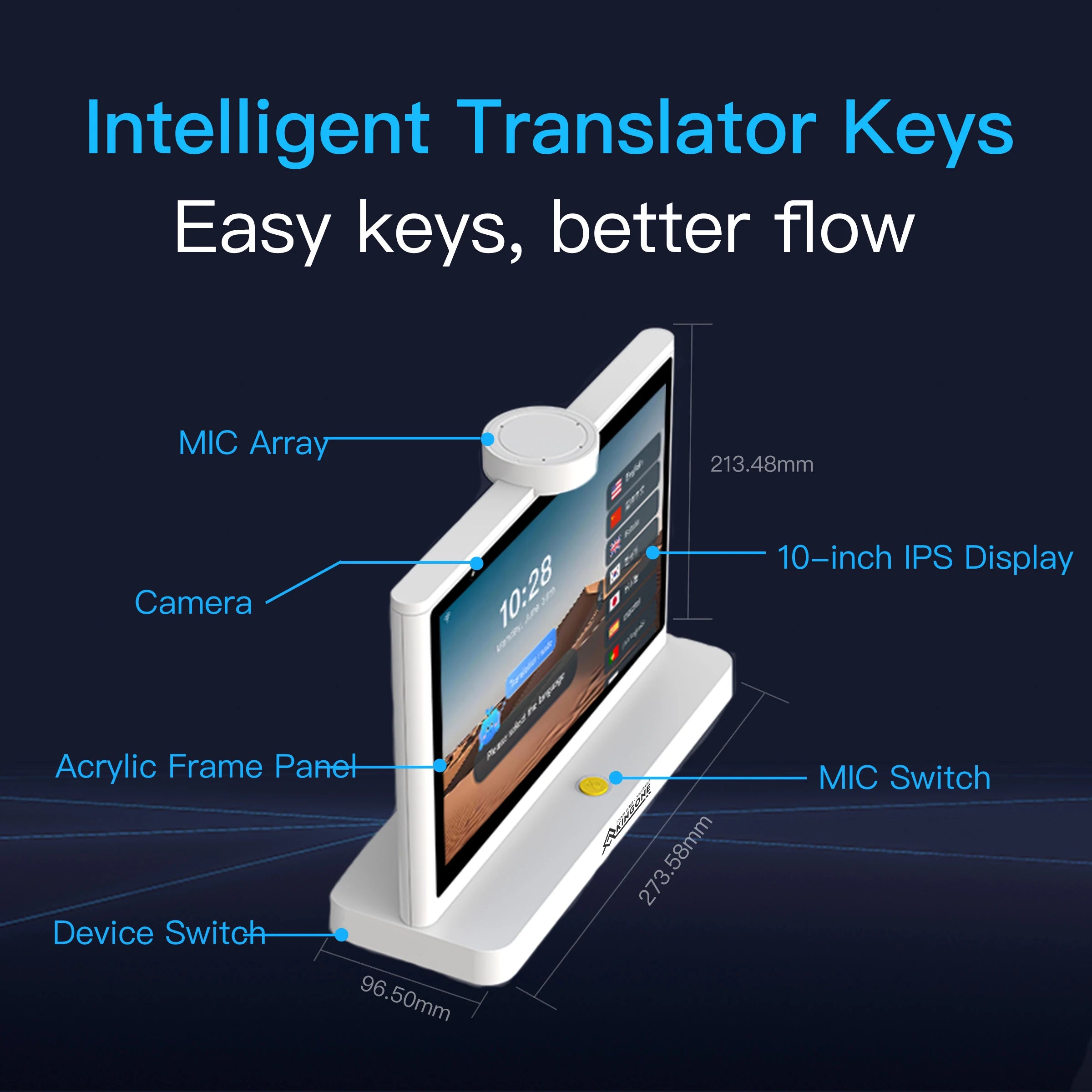 AI Language Translator Device (10.1” Dual Screen)