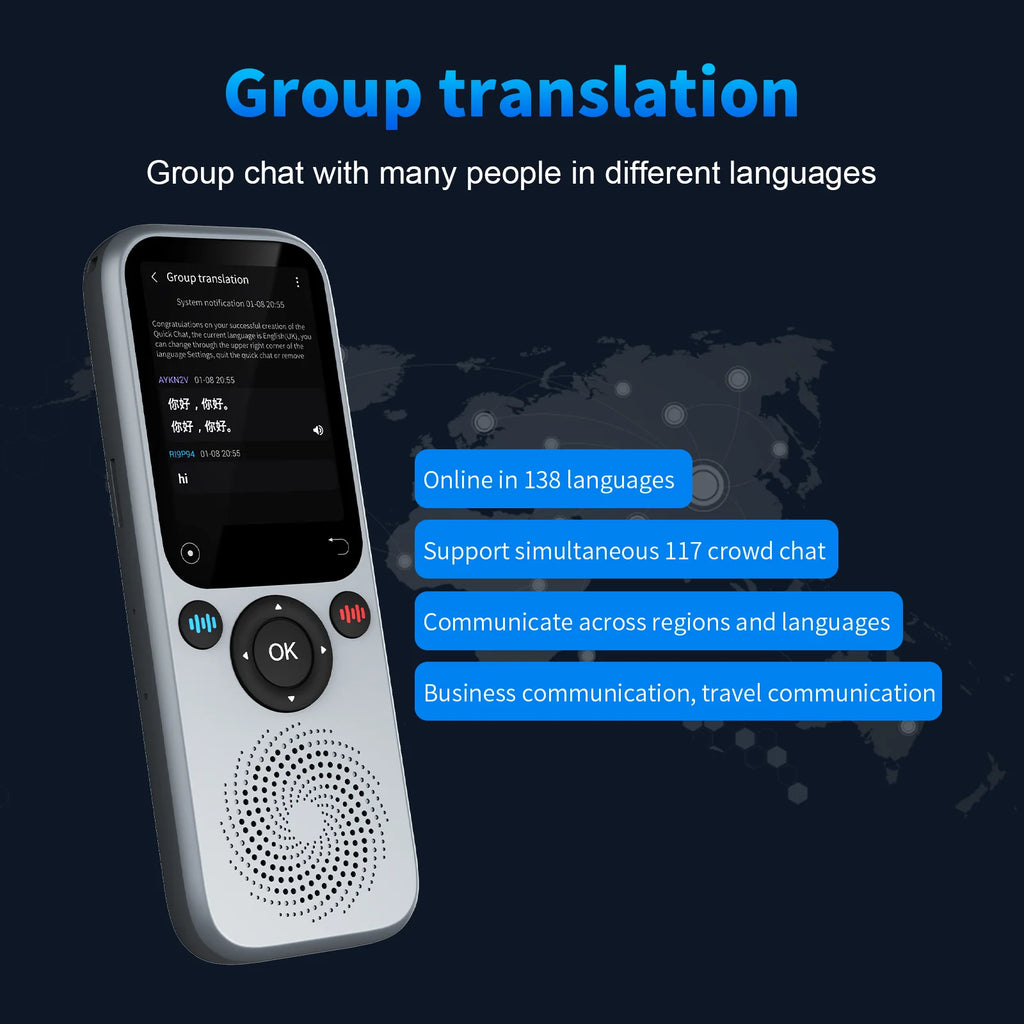 Smart Voice Translator Device – 138 Languages Real-Time Translation