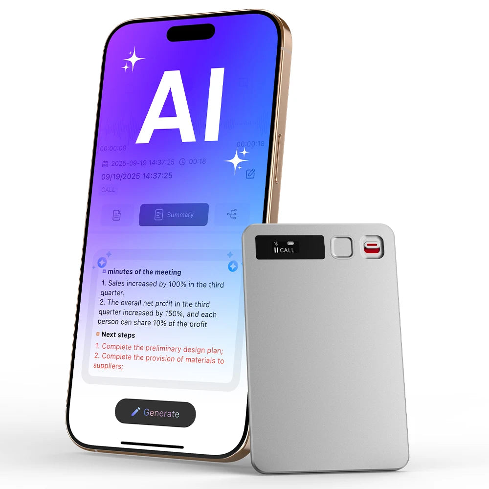 Smart AI Voice Recorder 64GB – Transcription, Summary & Mind Map Tool