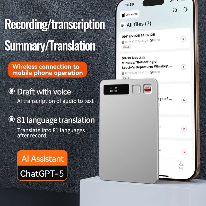 Smart AI Voice Recorder 64GB – Transcription, Summary & Mind Map Tool