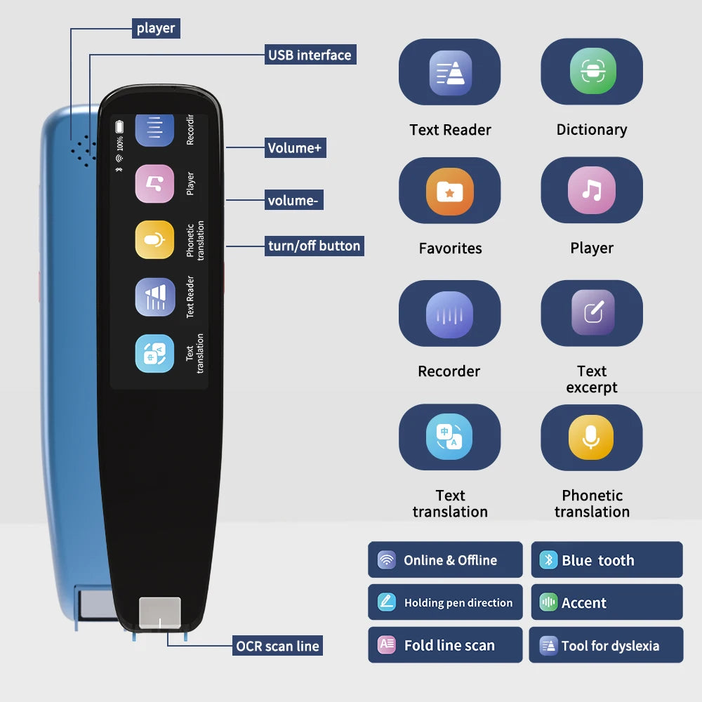 AI Scan Translator Pen (112 Languages)